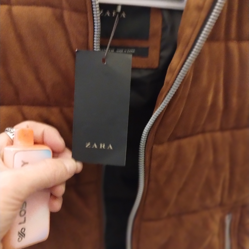 Zara Brown Suede Accent Vest - Picture 5 of 5